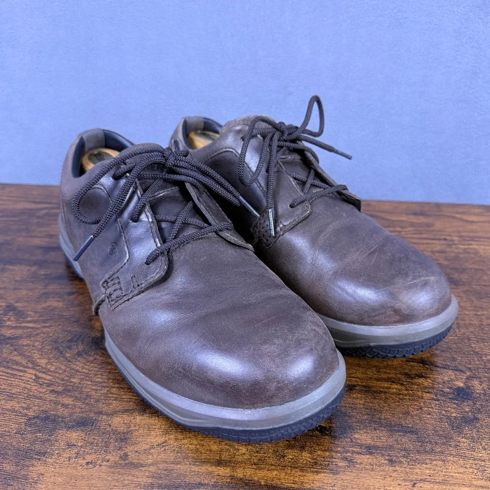 Worx by Red Wing Oxford Work Shoes Mens 11WW Brown Leather Slip Resistant